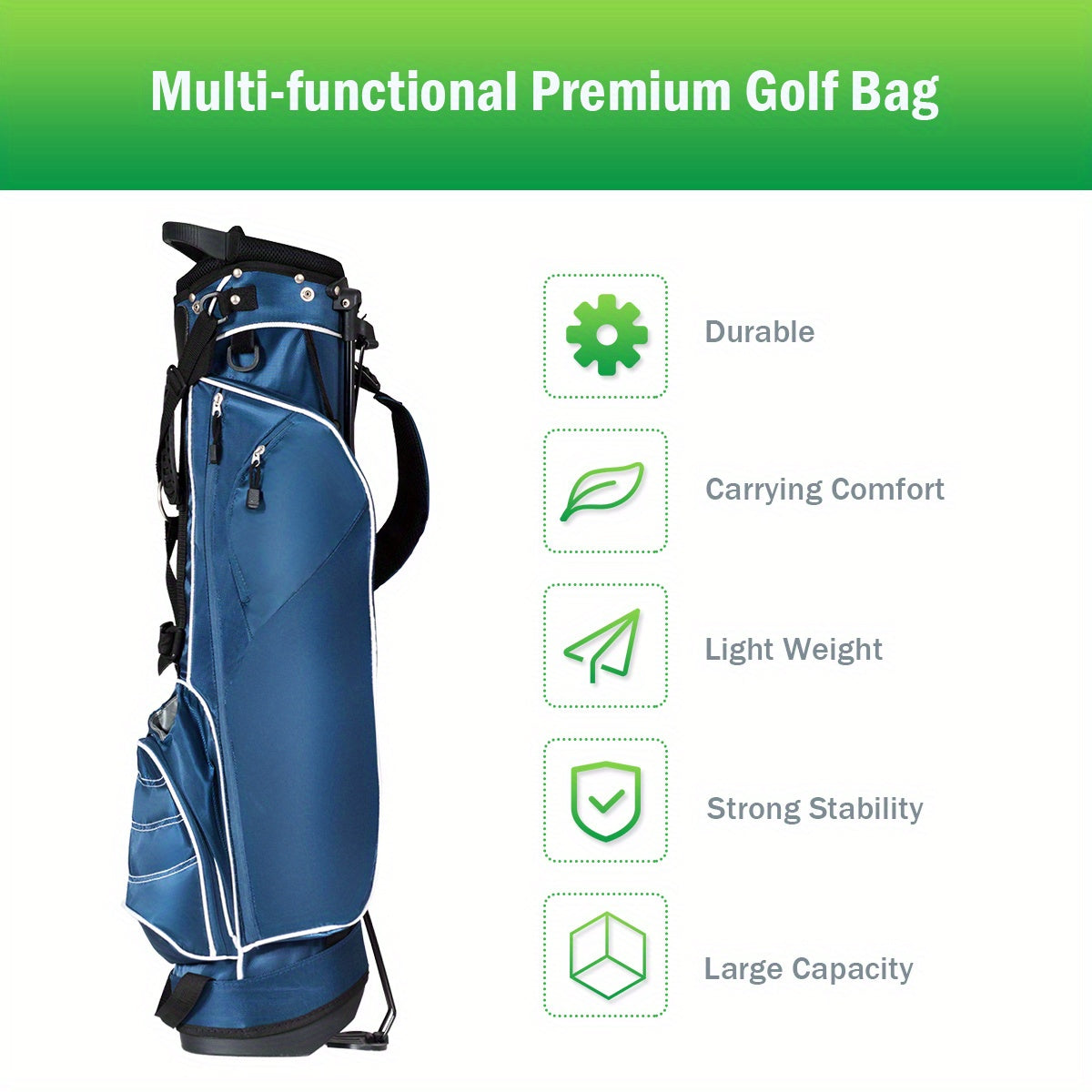 Golf Stand Cart Bag with 4-Way Divider-3